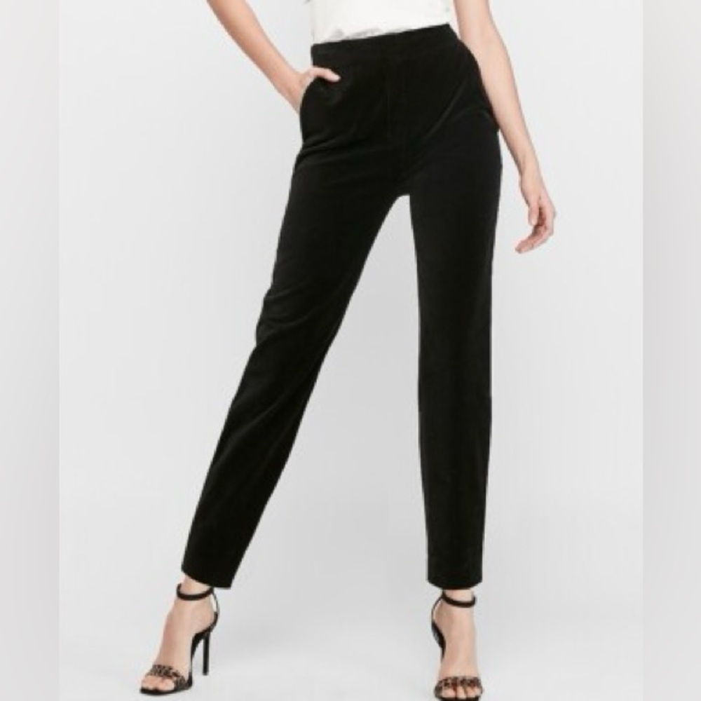 Express Black Velvet Women's Straight Leg Suit Pants